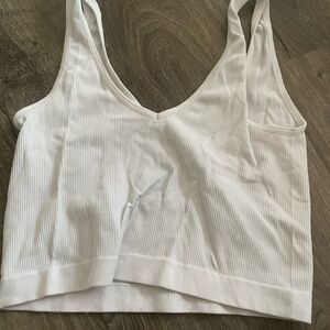 white cropped tank top